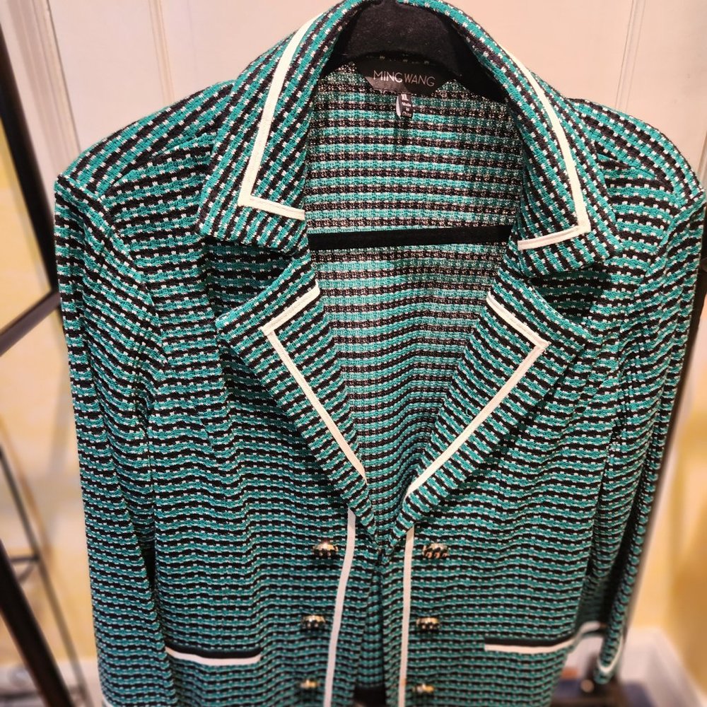Ming Wang Green and black Sweater L
